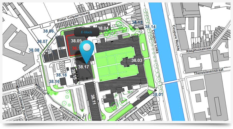 Campus Coupure - Map